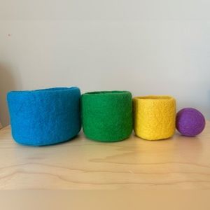 Lovevery Felt Nesting Baskets and Ball